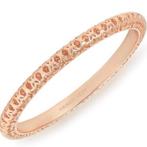 Kendra Scott Rose Gold Floral Textured Bangle Bracelet